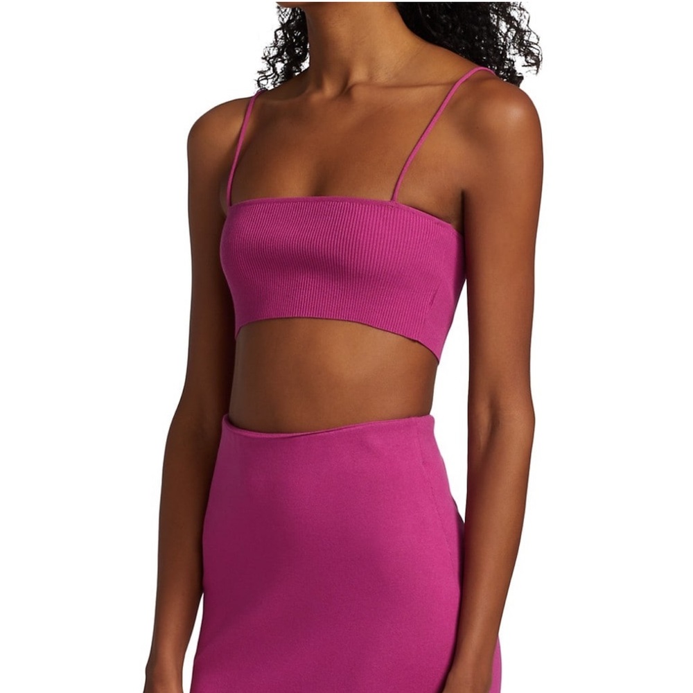 Zeynep Aray Cropped Sleeveless Ribbed Bustier
